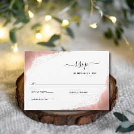 Rose Gold Glitzer Moderne Elegante Hochzeit RSVP Karte