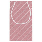 Rose Gold Glitzer Moderne Elegante Vorlage Trendy Kleine Geschenktüte (Rückseite)