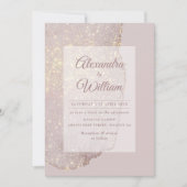 Rose Gold Glitzer Moderne Gold Dusty Rose Hochzeit Einladung (Vorderseite)