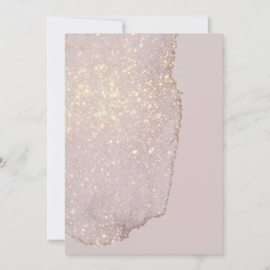 Rose Gold Glitzer Moderne Gold Dusty Rose Hochzeit Einladung (Rückseite)