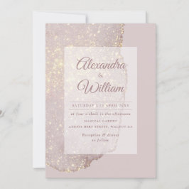 Rose Gold Glitzer Moderne Gold Dusty Rose Hochzeit Einladung
