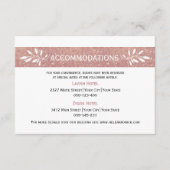 Rose Gold Glitzer Moderne Hochzeitsunterkünfte Begleitkarte (Vorderseite)