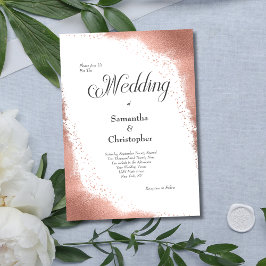 Rose Gold Glitzer Moderne Kalligraphie Hochzeit Einladung