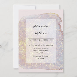 Rose Gold Glitzer Moderne Pastelle Lila Hochzeiten Einladung