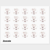 Rose Gold Glitzer Moderner Hochzeitsticker Runder Aufkleber (Blatt)