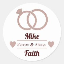 Rose Gold Glitzer Moderner Hochzeitsticker