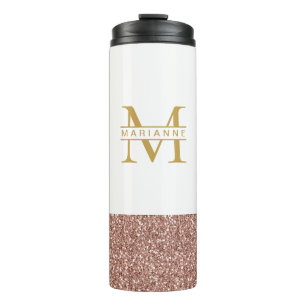 Rose Gold Glitzer Moderner Minimal Thermosbecher
