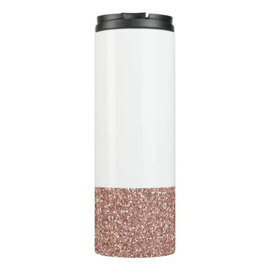 Rose Gold Glitzer Moderner Minimal Thermosbecher (Rückseite)