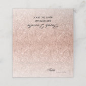 Rose Gold Glitzer Modernes Bat Mitzvah Platzkarte (Außenseite Aufgefaltet)