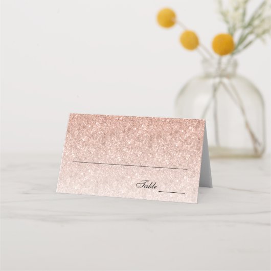 Rose Gold Glitzer Modernes Bat Mitzvah Platzkarte (Vorderseite)