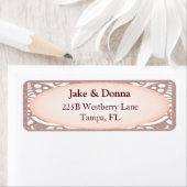 Rose Gold Glitzer Modernes Hochzeitslabel (Insitu)