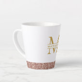 Rose Gold Glitzer Modernes Minimales Monogramm Milchtasse (Linke Ecke)