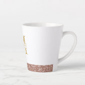 Rose Gold Glitzer Modernes Minimales Monogramm Milchtasse (Rechts)
