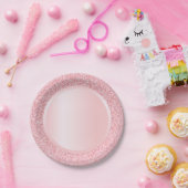 Rose Gold Glitzer Modernes rosa Template Trendy Pappteller (Party)