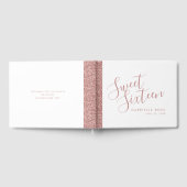 Rose Gold Glitzer Modernes Sweet 16 Gästebuch (Voll)