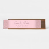 Rose Gold Glitzer Modernes Template Beruflich Schreibtischnamensplakette (Vorderseite )