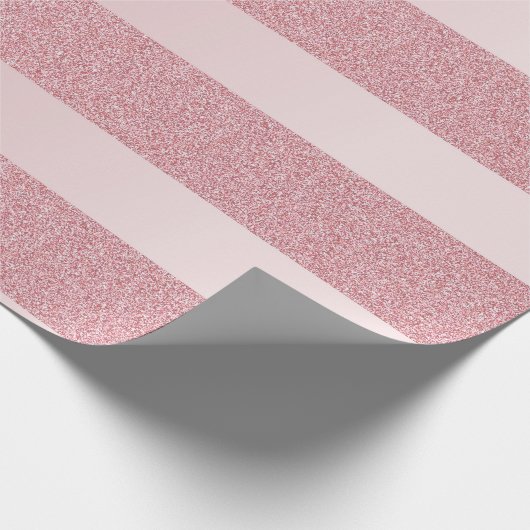 Rose Gold Glitzer Modernes Template Elegant Metall Geschenkpapier (Ecke)