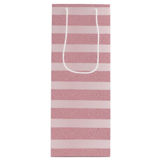 Rose Gold Glitzer Modernes Template glamourös Geschenktüte Für Weinflaschen (Vorderseite)