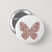 Rose Gold Glitzer Monarch Clipart Niedlich Butterf Button (Vorne & Hinten)