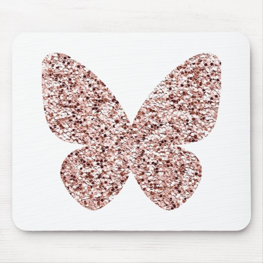 Rose Gold Glitzer Monarch Clipart Niedlich Butterf Mousepad (Vorne)