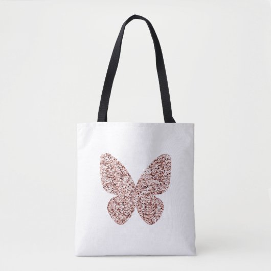 Rose Gold Glitzer Monarch Clipart Niedlich Butterf Tasche (Vorderseite)