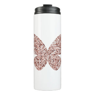 Rose Gold Glitzer Monarch Clipart Niedlich Butterf Thermosbecher