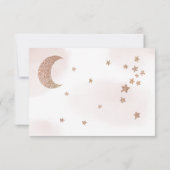 Rose Gold Glitzer Mondsterne Wolken Babydusche Dankeskarte (Rückseite)