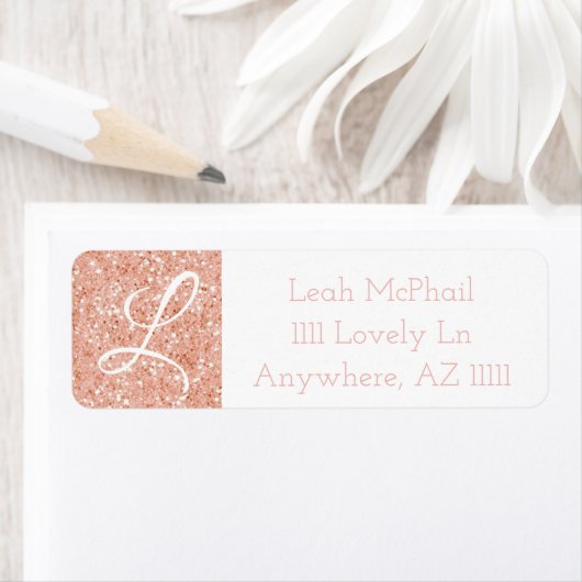 Rose Gold Glitzer Monogram (Insitu)