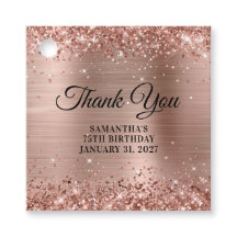 Rose Gold Glitzer Monogram 75. Geburtstag Vielen D