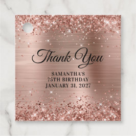 Rose Gold Glitzer Monogram 75. Geburtstag Vielen D Geschenkanhänger