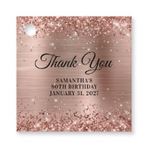 Rose Gold Glitzer Monogram 80. Geburtstag Vielen D