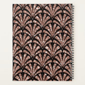 Rose Gold Glitzer Monogram Art Deco Muster Planer (Rückseite)