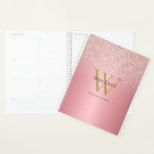 Rose Gold Glitzer Monogram Beruflich Business Planer (Anzeige)
