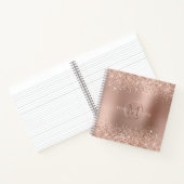 Rose Gold Glitzer Monogram Boss Lady Notizblock (Innenseite)