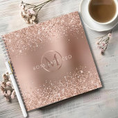 Rose Gold Glitzer Monogram Boss Lady Notizblock
