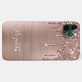 Rose Gold Glitzer Monogram Case-Mate iPhone Fall Case-Mate iPhone Hülle (Rückseite (Horizontal))