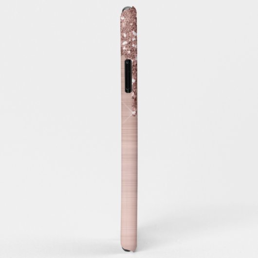 Rose Gold Glitzer Monogram Case-Mate iPhone Fall Hülle (Hinten/Rechts)