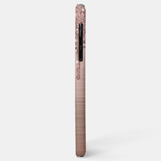 Rose Gold Glitzer Monogram Case-Mate iPhone Fall Hülle (Hinten/Links)