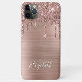 Rose Gold Glitzer Monogram Case-Mate iPhone Fall Hülle (Rückseite)