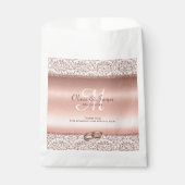 Rose Gold Glitzer Monogram Elegant Wedding Geschenktütchen (Vorderseite)