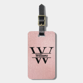 Rose Gold Glitzer Monogram | Girly Modern Sparkle Gepäckanhänger