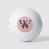 Rose Gold Glitzer Monogram | Girly Modern Sparkle Golfball (Vorderseite)