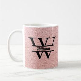 Rose Gold Glitzer Monogram | Girly Modern Sparkle Kaffeetasse
