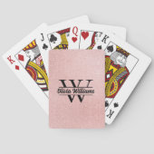 Rose Gold Glitzer Monogram | Girly Modern Sparkle Spielkarten (Rückseite)