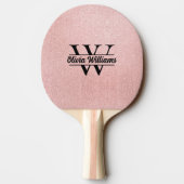 Rose Gold Glitzer Monogram | Girly Modern Sparkle Tischtennis Schläger (Rückseite)