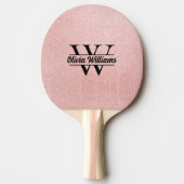 Rose Gold Glitzer Monogram | Girly Modern Sparkle Tischtennis Schläger (Vorderseite)