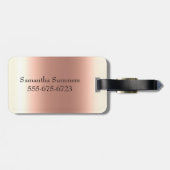 Rose Gold Glitzer Monogram Handgeschriebenes Skrip Gepäckanhänger (Rückseite horizontal)