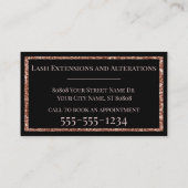 Rose Gold Glitzer Monogram Initials auf Black Visitenkarte (Rückseite)