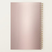 Rose Gold Glitzer Monogram Lehrer Planer (Rückseite)