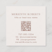 Rose Gold Glitzer Monogram Logo Quadratische Visitenkarte (Rückseite)